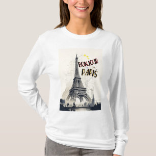 T-shirt Bonjour Skyline Marathon Paris