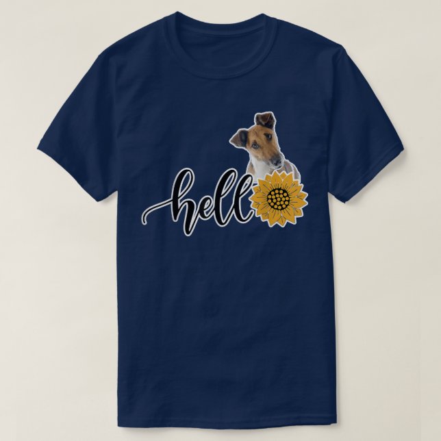 T-shirt Bonjour Sunflower De Terrier (Smooth)  (Design devant)