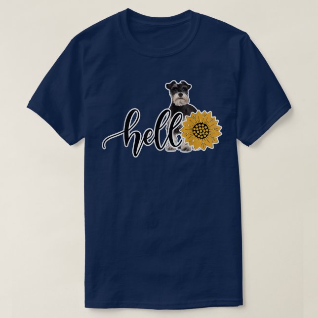 T-shirt Bonjour Sunflower Miniature Schnauzer 2  (Design devant)