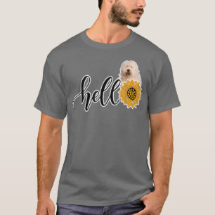 T-shirt Bonjour Sunflower Old English Sheepdog 