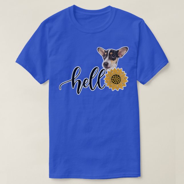 T-shirt Bonjour Sunflower Rat Terrier  (Design devant)