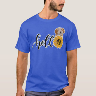 T-shirt Bonjour Sunflower Tibétain Terrier 