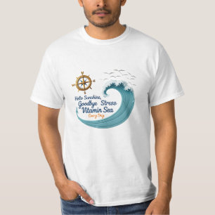 T-shirt Bonjour Sunshine, Goodbye Stress - Ocean Breeze Ed