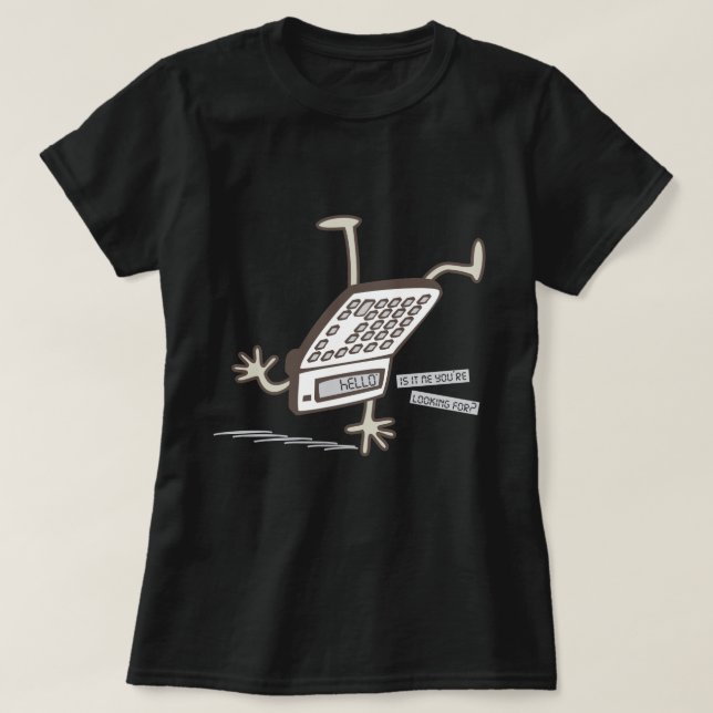 T-shirt Bonjour (tour à l'envers de calculatrice) 80s (Design devant)