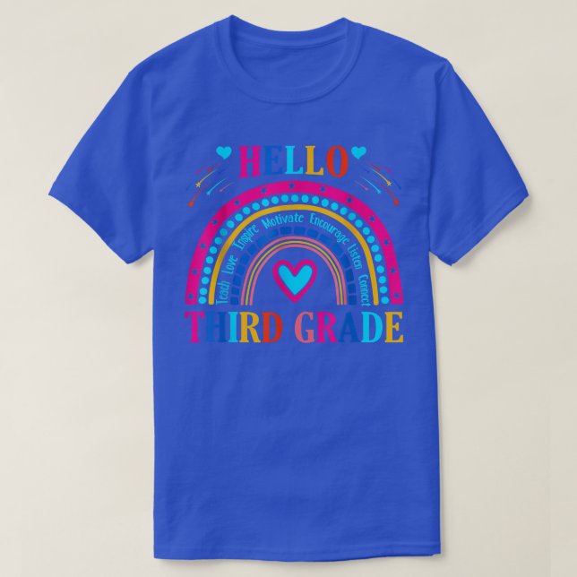 T-shirt Bonjour Troisième Année Retour À L'École Pour Ense (Design devant)