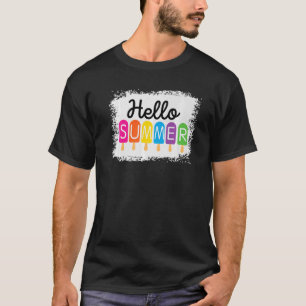 T-shirt Bonjour Vacances été Bleached Ice Crème Popsicle