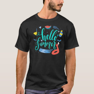 T-shirt Bonjour Vacances Été Glace Crème Popsicle Ice Loll