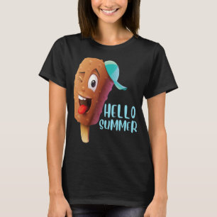 T-shirt Bonjour Vacances Été Glace Crème Popsicle Ice Loll