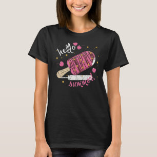 T-shirt Bonjour Vacances Été Glace Crème Popsicle Ice Loll