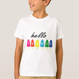 T-shirt Bonjour Vacances Été Glace Crème Popsicle Ice Loll