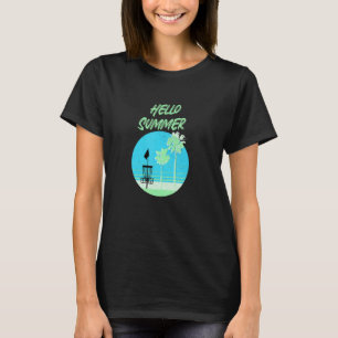 T-shirt Bonjour Vacances été Sunset Disque Vintage Golf