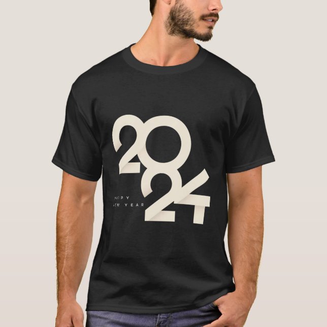 T-shirt Bonne 2024 Nouvel An Eve Party Fournitures 2024 He (Devant)