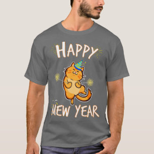 T-shirt Bonne année 2021 Drôle Chat Nouvel An Fête de la R