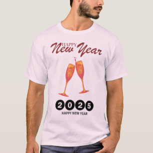 T-shirt "Bonne année 2025 - Vibrant Toast de Champagne Tee