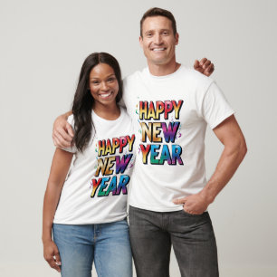 T-shirt Bonne année, fête dans le style