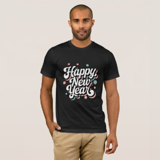 T-shirt Bonne année, style rétro