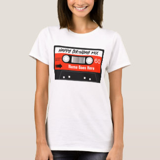 T-shirt Bonne Anniversaire Mixtape Rouge Cassette Customis