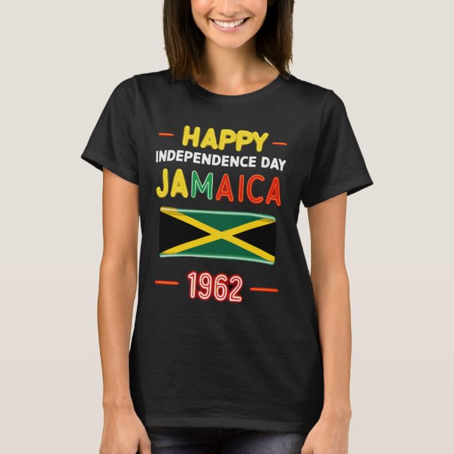 T-shirt Bonne fête de l'indépendance Jamaïque 1962 Fière J (Devant)