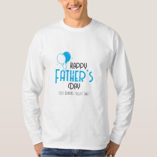 T-shirt Bonne fête des pères avec Ballons Bleus et Noms