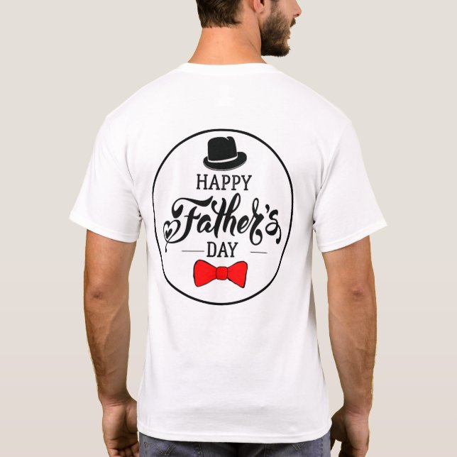 T-shirt Bonne Fête des pères Casquette Et Cravate (Dos)