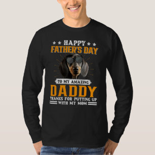 T-shirt Bonne Fête des pères Dachshund Chien Papa Pour Hom