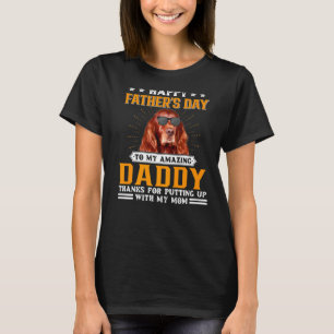 T-shirt Bonne Fête des pères Irlandais Setter Chien Papa P