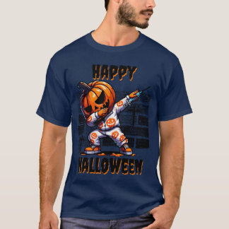 T-shirt Bonne Halloween Funny Dabbing tête de Citrouille