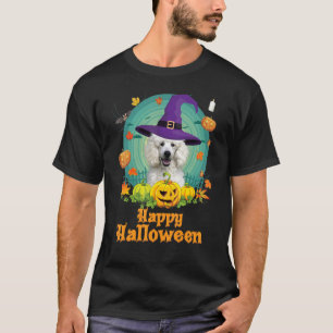 T-shirt Bonne Halloween Poodle Chien Citrouille Sorcière C