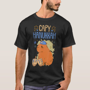 T-shirt Bonne Hanoukka 2022 Dreidel Menorah Capybara Capy