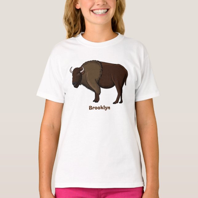 T-shirt Bonne illustration de bison américain (Devant)
