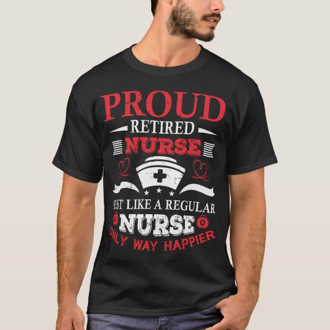 T-shirt Bonne infirmière retraitée Funny Retro Typographie (Devant)