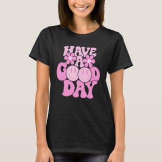 T-shirt Bonne Journée Retro Smile Face Happy Face Preppy
