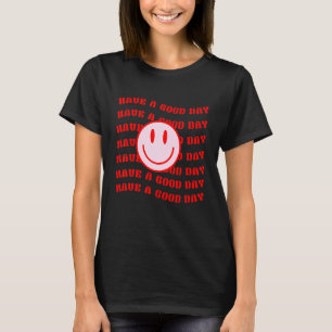 T-shirt Bonne journée Sourire Rétro Visage Heureux Prépa