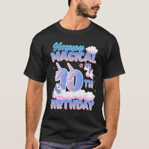 T-shirt Bonne magie 10e anniversaire vol licornes Birthd