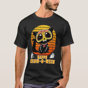 T-shirt Bonne Meowoween Halloween Calavera Black Chat sucr