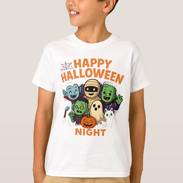 T-shirt Bonne nuit d'Halloween Unisex Vêtements Homme Femm (Devant)