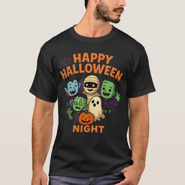 T-shirt Bonne nuit d'Halloween Unisex Vêtements Homme Femm (Devant)
