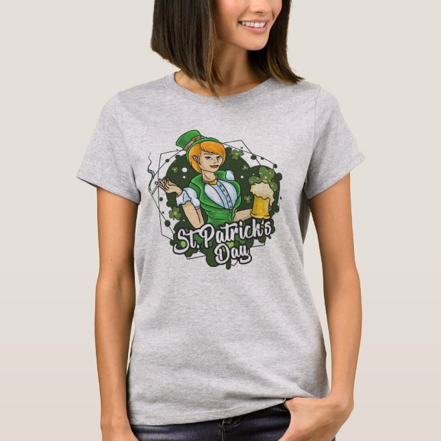 T-shirt Bonne Saint Patrick's Day | Lady Bar Maid (Devant)