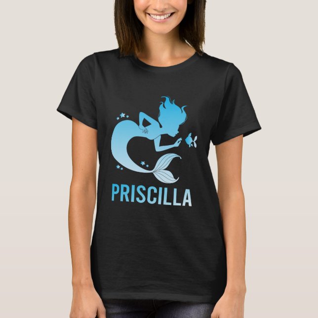 T-shirt Bonne Sirène - Nom Priscilla (Devant)