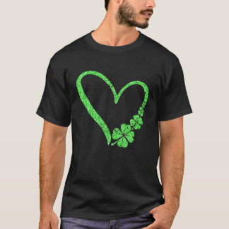 T-shirt Bonne St Patrick's Day Coeur Shamrock pour les fem