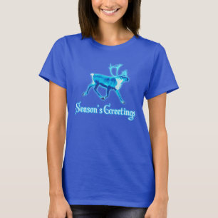 T-shirt Bonnes Fêtes - Caribou bleu (rennes)