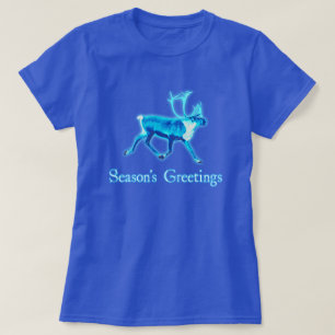 T-shirt Bonnes Fêtes - Caribou bleu (rennes)