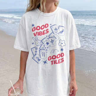 T-shirt Bonnes Vibrations Rétro Mahjong
