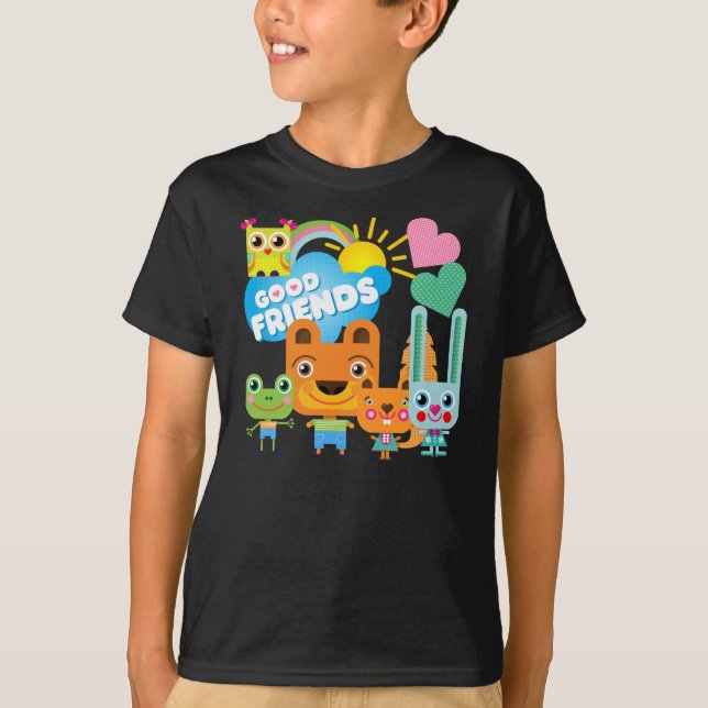 T-shirt Bons amis d'animaux (Devant)