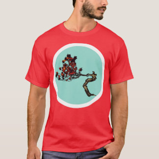 T-shirt Bonsai rouge sur vert