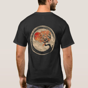 T-shirt Bonsai Zen Bouddhiste Enso Arbre Cercle En Japonai