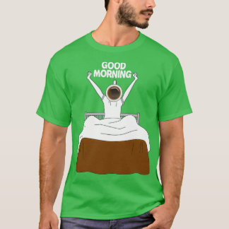 T-shirt Bonsoir avec Sticker pour les amateurs de café
