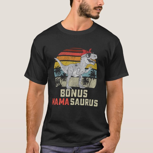 T-shirt Bonus Mama Saurus T Rex Mamasaurus Stepmaman Match (Devant)