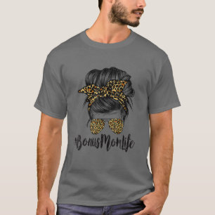T-shirt Bonus Maman Vie Cheveux Bandana Lunettes Léopard M