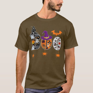 T-shirt Boo Avec Araignées Et Sorcière Casquette Halloween
